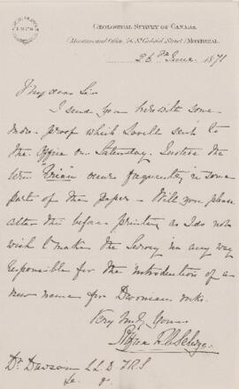 Letter, 26 June 1871.