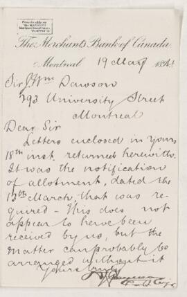 Letter, 19 May 1894