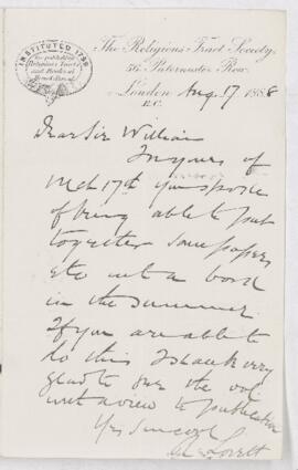 Letter, 17 August 1888
