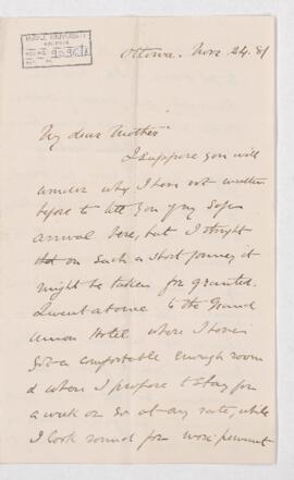Letter, 24 November 1881