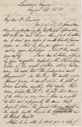 Letter, 29 August 1871