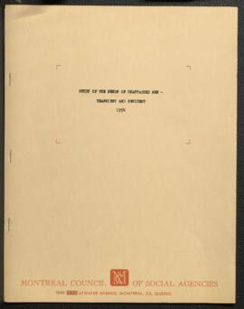 Study of The Needs of Unattached Men - Transient and Resident