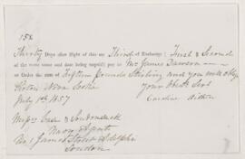 Bill of exchange, 1 July 1857
