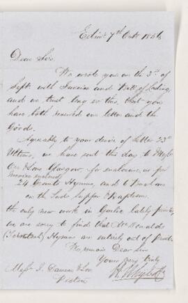 Letter, 7 October 1856