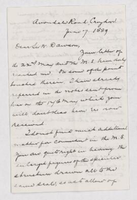 Letter, 7 June 1889