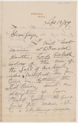 Letter, 13 September 1889