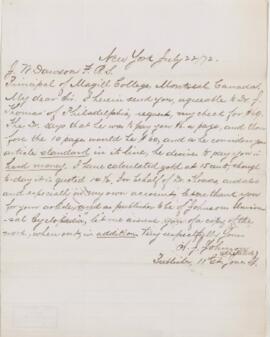 Letter, 22 July 1872