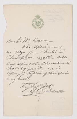 Letter from D.P. Penhallow