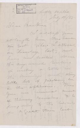 Letter, 10 July 1885