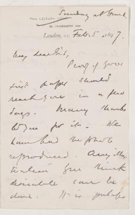 Letter, 5 February 1897