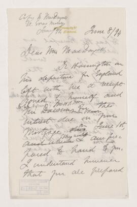 Letter, 8 June 1894