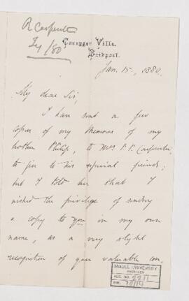 Letter, 15 January 1880