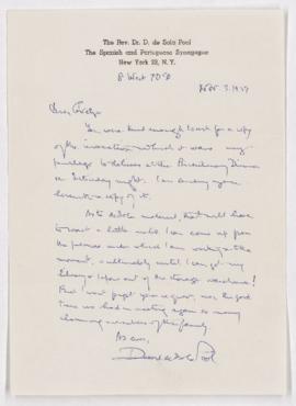 Documents, Correspondence de Sola Family