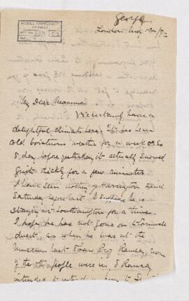 Letter, 12 and 16 May 1872