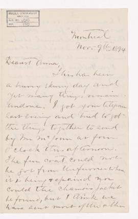 Letter, 9 November 1894
