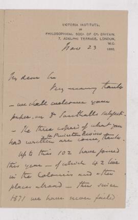 Letter, 23 November 1880