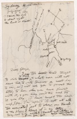 Letter with maps of Sydney Harbour