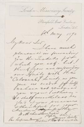 Letter, 6 May 1870