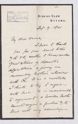 Letter, 9 February 1901
