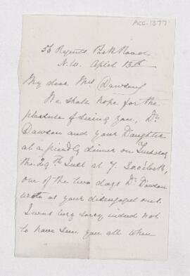 Letter, 13 April