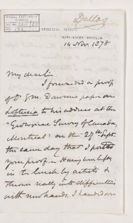 Letter, 14 November 1878