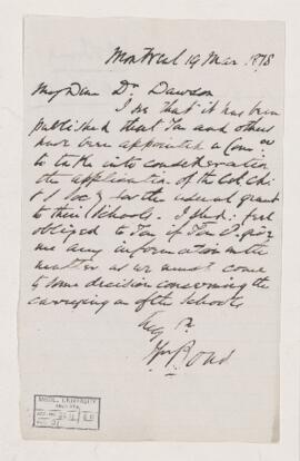 Letter, 19 March 1878