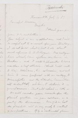 Letter, 6 July 1883