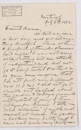 Letter, 9 July 1882