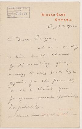 Letter, 23 August 1900