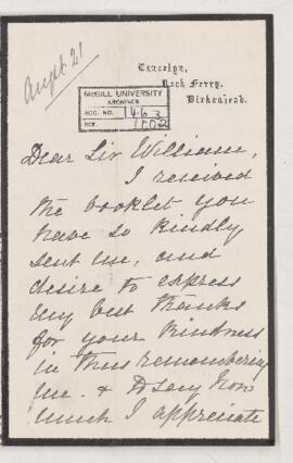Letter, 21 August 1898