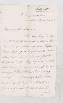 Letter, 3 March 1881