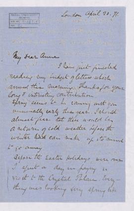 Letter, 20 April 1871