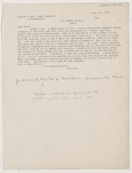 Letter to Mabel Brewster, October 29, 1919