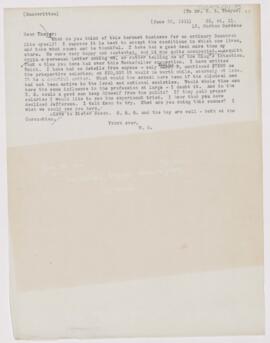 Letter to William Sydney Thayer, June 22, 1911