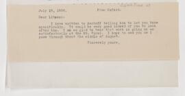 Letter to Emanuel Libman, July 19, 1906