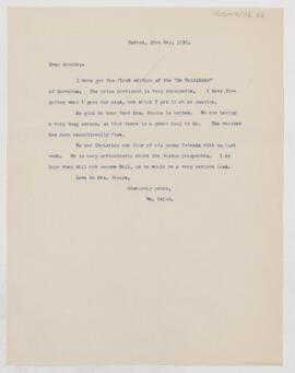 Letter to Henry Barton Jacobs, May 23, 1912
