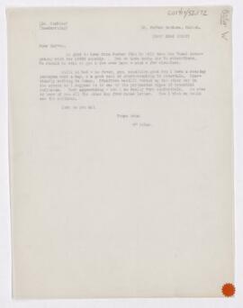 Letter to Harvey Cushing, November 23, 1919