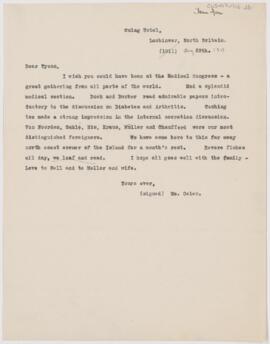 Letter to James Tyson, August 29, 1913