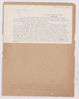 Letter to Arnold Carl Klebs, December 31, 1909