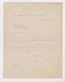 Letter to Miss Cameron, October 30, 1916