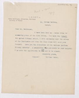 Letter to John Ballinger, (March 1917 ?)