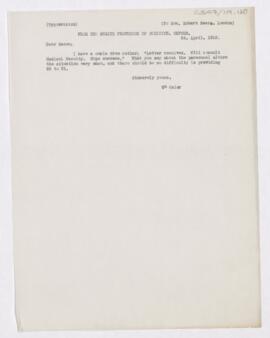 Letter to Robert Bacon, April 24, 1915