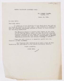 Letter to Grace Revere Osler