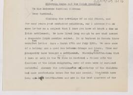 Letter to Cardinal Gibbons, (ca June 1, 1918)