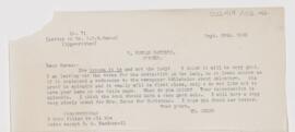 Letter to Charles Nicoll Bancker Camac, September 29, 1905