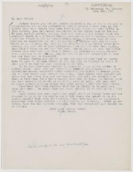 Letter to William Osler, October 4, 1888