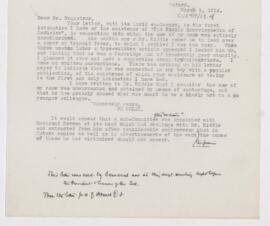 Letter, March 5, 1914