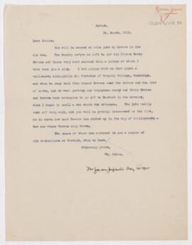Letter to Henry Barton Jacobs, March 19, 1915