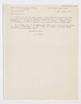 Letter to John Young Walker MacAlister, April 27, 1916