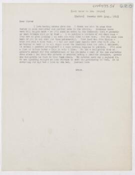 Letter to Susan Revere Chapin, August 24, 1915